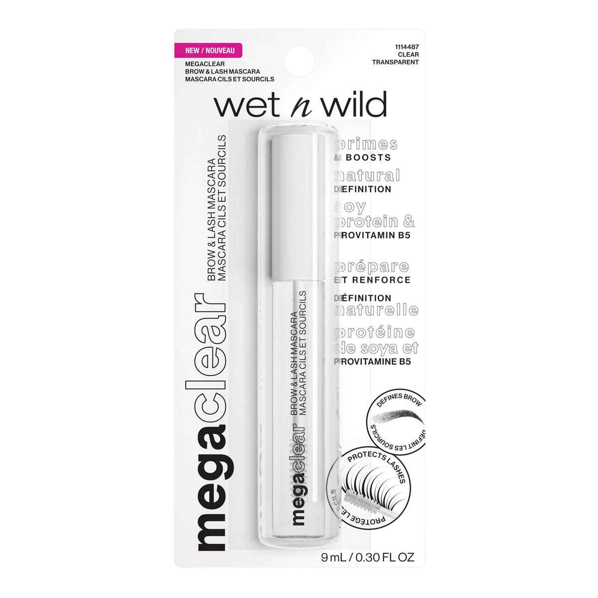 wet n wild Mega Clear Brow & Lash Mascara – Gel Transparente para Cejas y Pestañas