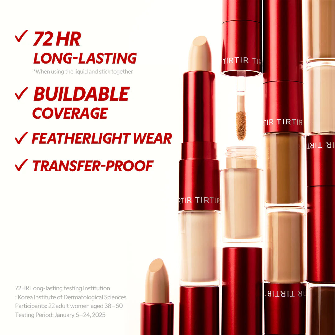 TIRTIR Glide&Hide - Corrector Textura cremosa, oculta ojeras y arrugas, fórmula dual