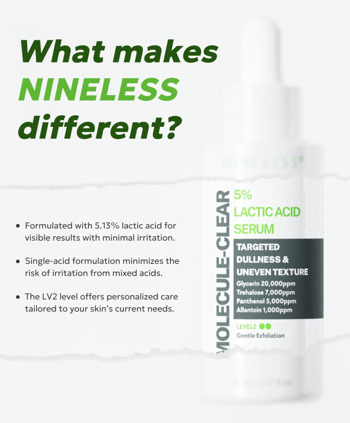 Nineless Molecule-Clear 5% Lactic Acid Serum 30ml