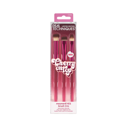 Real Techniques Trío de brochas de maquillaje MesmerEYES Cherry On Top