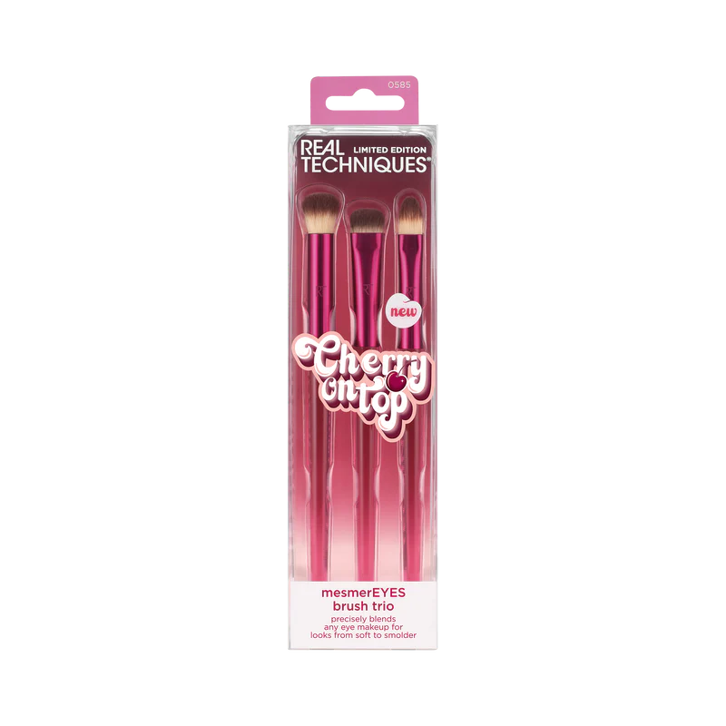 Real Techniques Trío de brochas de maquillaje MesmerEYES Cherry On Top
