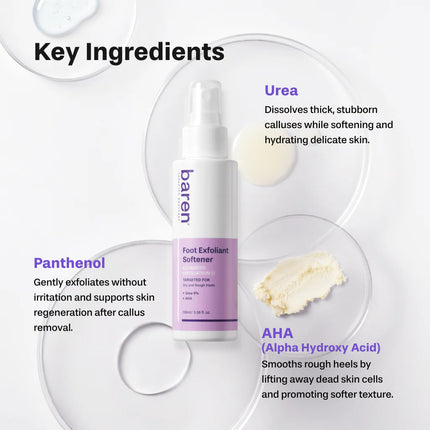 Baren Spray exfoliante para eliminar callosidades de los pies 100 ml