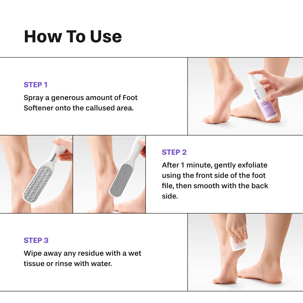 Baren Spray exfoliante para eliminar callosidades de los pies 100 ml