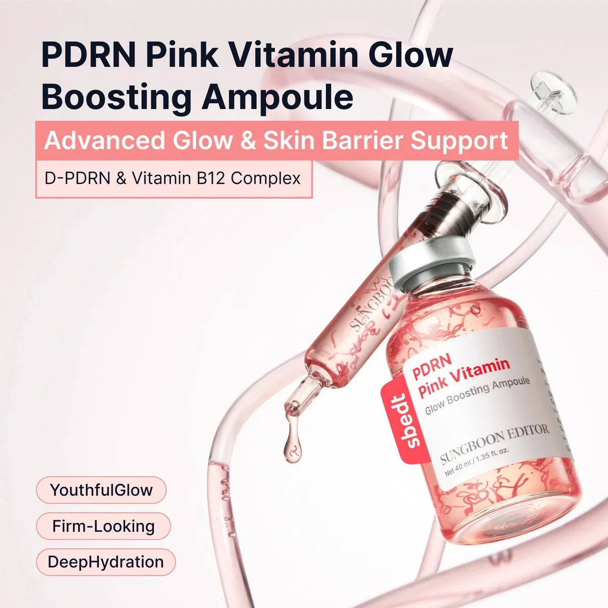 Sungboon Editor PDRN Pink Vitamin Glow Boosting Ampoule 40 ml