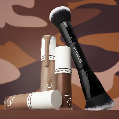 ELF Duo Brush Brocha doble para contorno y bronceador líquido