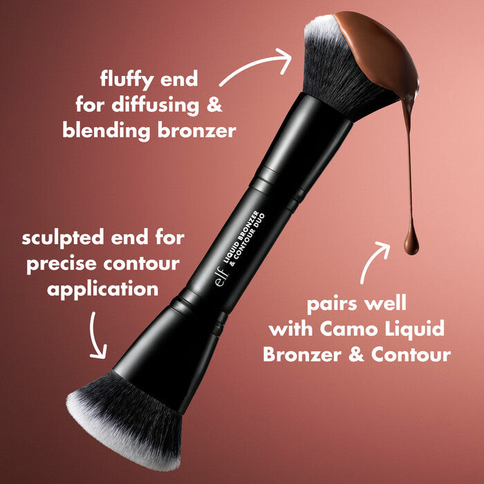 ELF Duo Brush Brocha doble para contorno y bronceador líquido