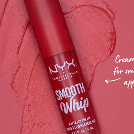 NYX Smooth Whip - Crema de labios mate, larga duración, hidratante, lápiz labial líquido