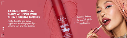 NYX Smooth Whip - Crema de labios mate, larga duración, hidratante, lápiz labial líquido