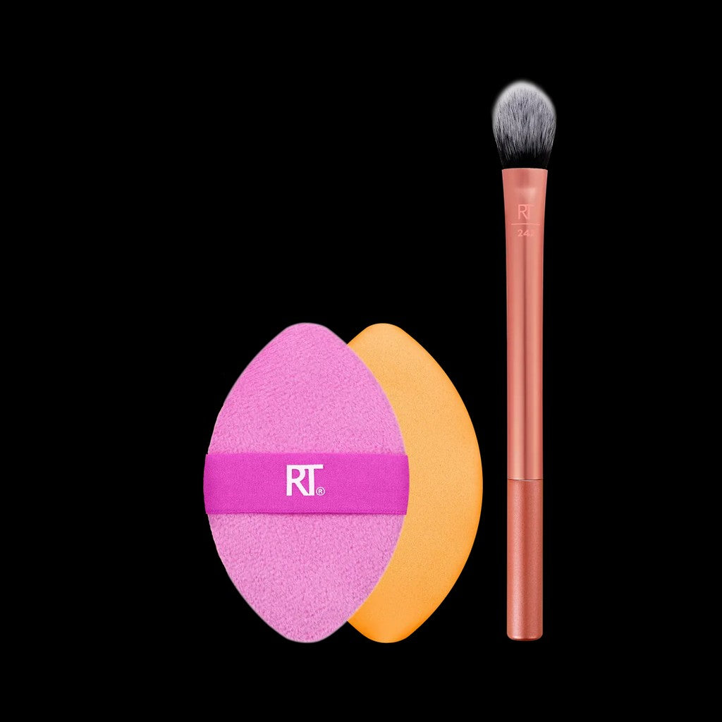 Real Techniques Precision Perfection Powder Puff + Makeup Brush Duo