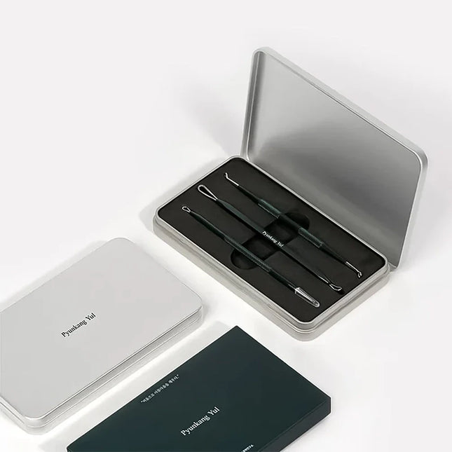 Pyunkang Yul - Pimple Extractor, estuche de estaño incluido, herramientas extractoras para eliminación de espinillas en la cara