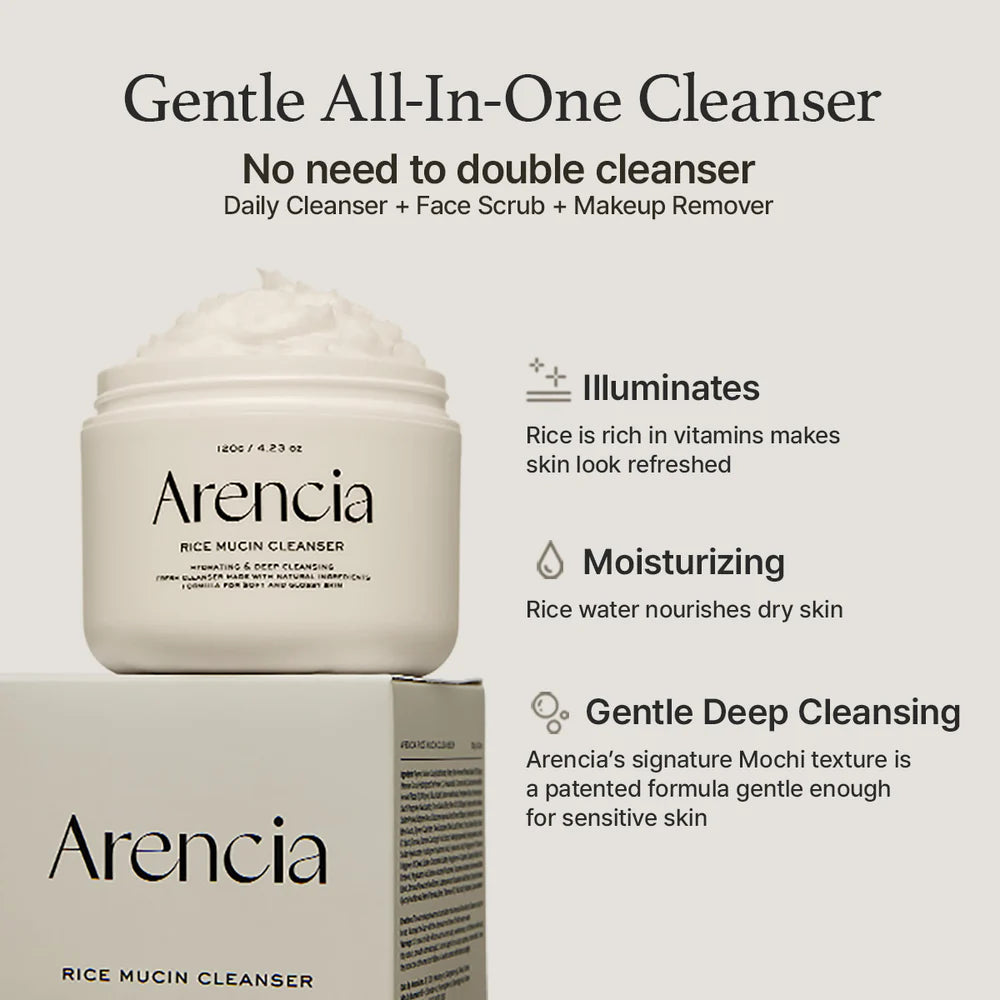 Arencia - Limpiador Facial Rice Mucin Cleanser 120g