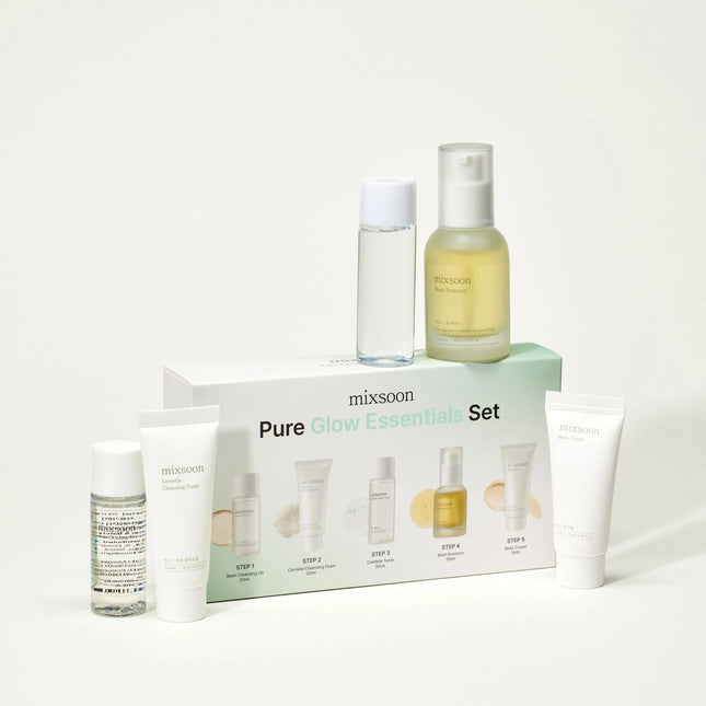 mixsoon Pure Glow Essentials Set 5 pasos para el cuidado de la piel, suave e hidratante