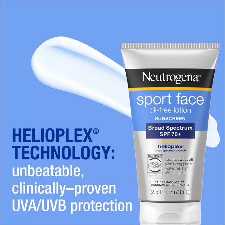 Neutrogena Sport Face Oil-Free Lotion Sunscreen, SPF 70+