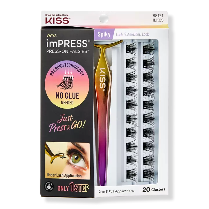 Kiss ImPRESS Press-On Falsies - Pestañas postizas, puntiagudas