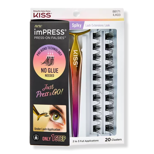 Kiss ImPRESS Press-On Falsies - Pestañas postizas, puntiagudas