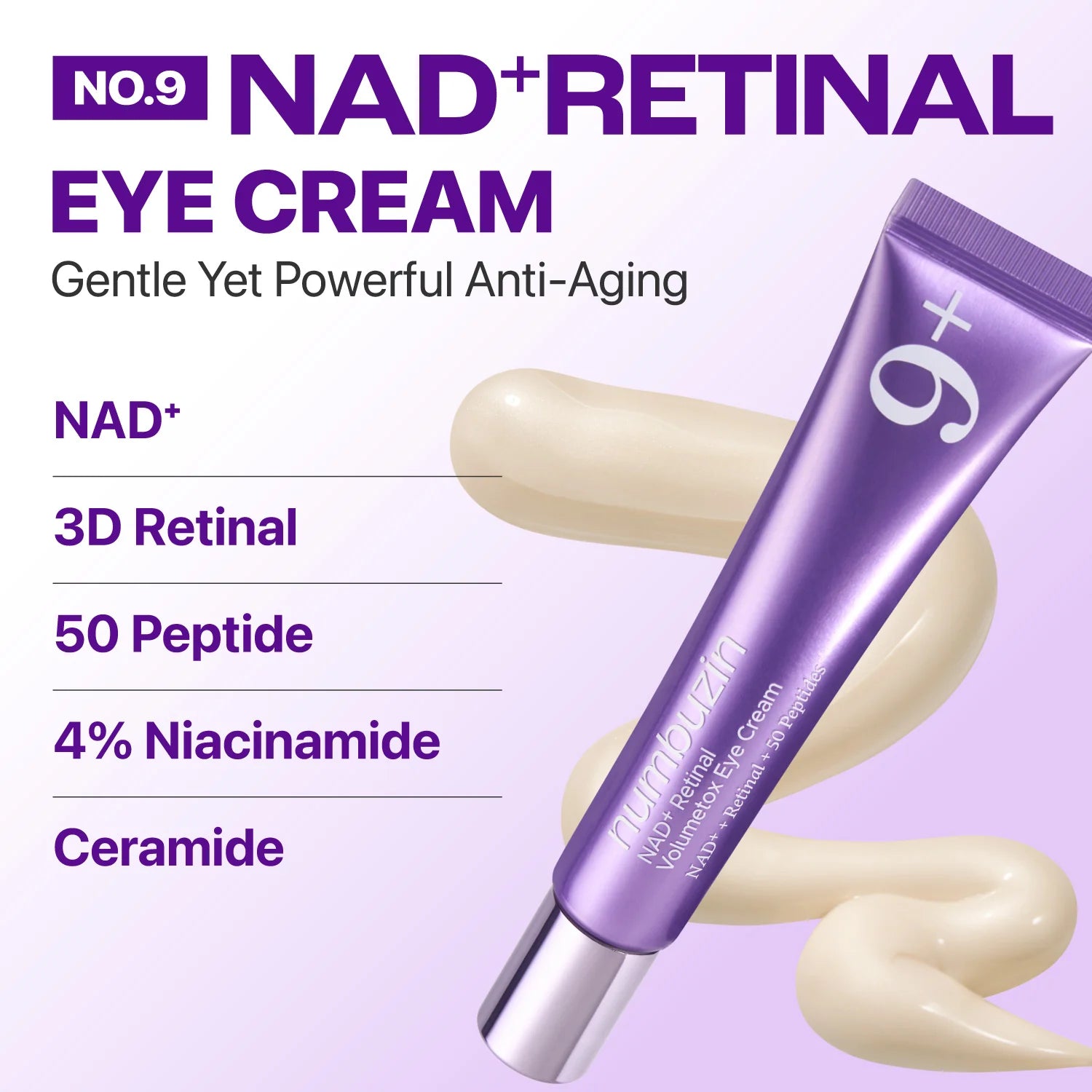 Numbuzin No.9 NAD+ Retinal Volumetox Eye Cream – Contorno de Ojos con Retinal 20 ml