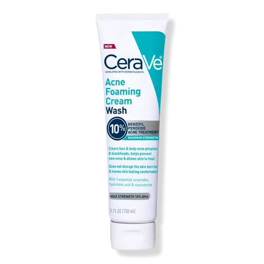 CeraVe Acne Foaming Cream Wash BPO 10% for Face & Body 150ml