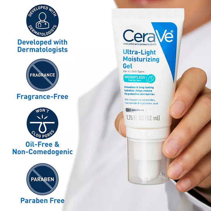 Cerave Gel facial ultraligero con ácido hialurónico para todo tipo de pieles 50ml