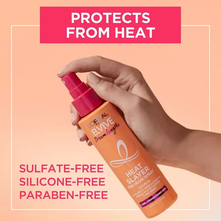 Elvive Dream Lengths Heat Slayer Pre Aplanchado Spray Leave-In - termo protector