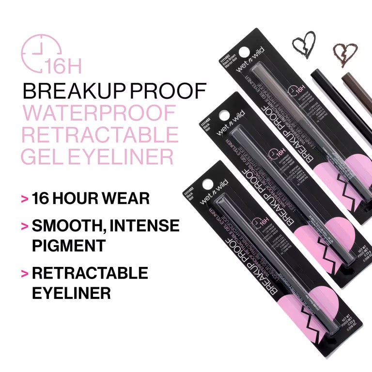 wet n wild Breakup Proof Waterproof Retractable Gel Eyeliner – Delineador en Gel Waterproof