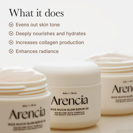 Arencia Rice Mucin Glow Overnight Serum 30 50g