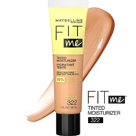 Maybelline Fit Me Crema hidratante tintada, cobertura natural, maquillaje facial