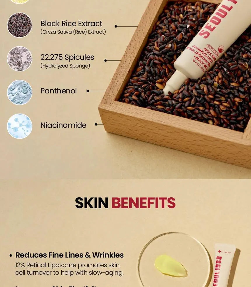 KSECRETSeoul 1988 Advanced Shot: Retinal Liposome 12% + Black Rice 15ml