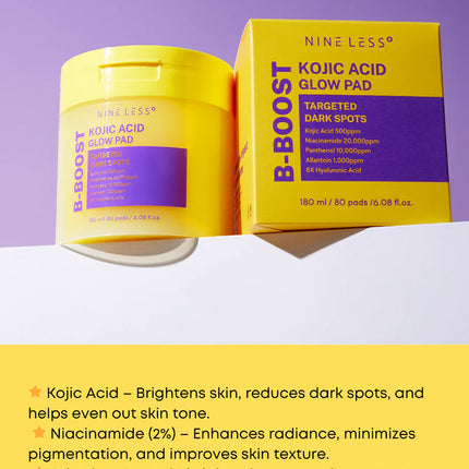 Nineless Tónico B-Boost con ácido kójico 80pads 180ml