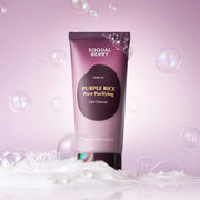 Eqqualberry Purple Rice Pore Purifying Pack Cleanser- Mascarilla de arcilla de doble uso y limpiador de espuma 130g