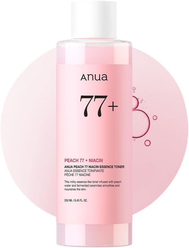 Anua Peach 77 - Tónico de niacina esencia, 8.5 fl oz, tóner iluminador 250ml