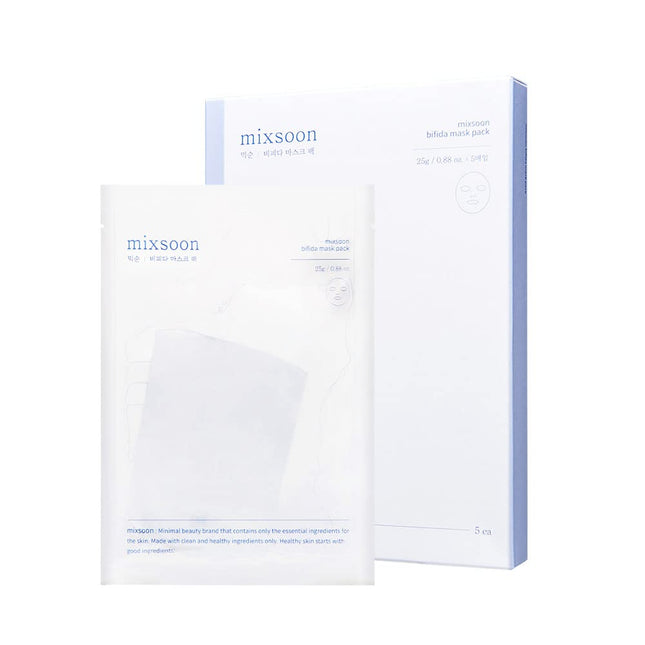 mixsoon Bifida - Paquete de mascarillas hidratantes faciales de vidrio coreano, 5u