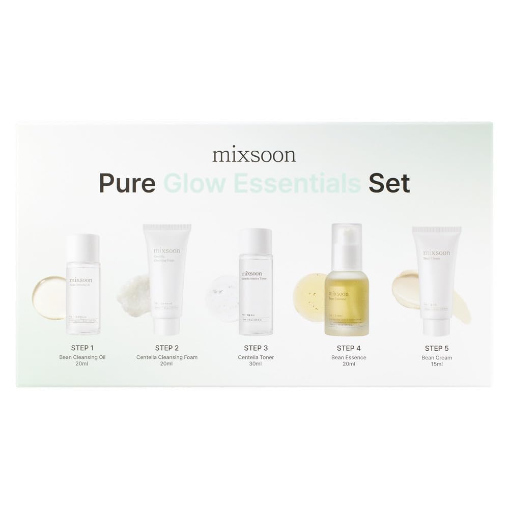 mixsoon Pure Glow Essentials Set 5 pasos para el cuidado de la piel, suave e hidratante