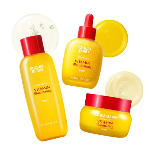 Eqqualberry Trio Vitamin illuminating para manchas oscuras (Toner + Suero + Juego de crema)