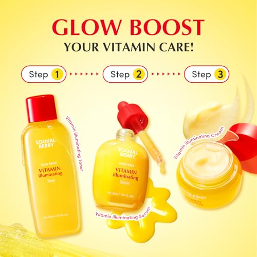 Eqqualberry Trio Vitamin illuminating para manchas oscuras (Toner + Suero + Juego de crema)