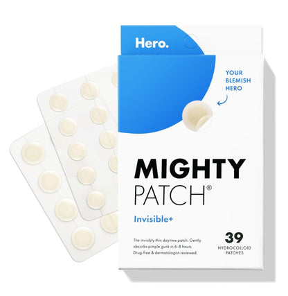 Parches hidrocoloides diurnos para el acné y los granos Mighty Patch Invisible+ (39u)