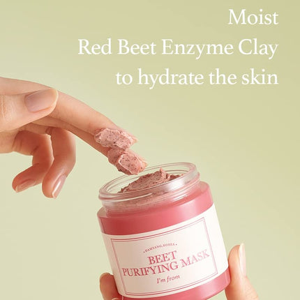 I'm From Beet Purifying, máscara de arcilla hidratante profunda, 1.5% de enzima de remolacha roja, limpia los poros y controla el sebo