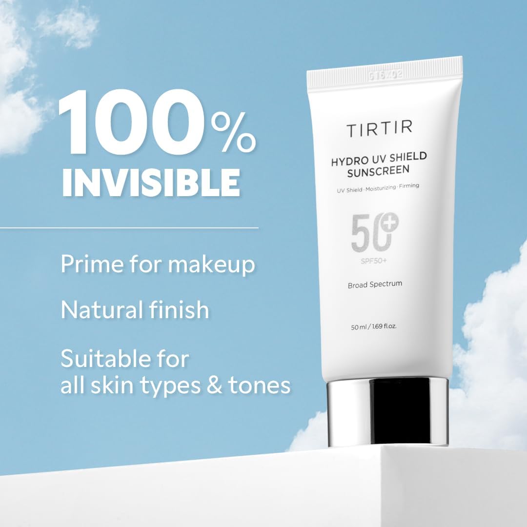TIRTIR Hydro UV Shield Sunscreen SPF 50+ UVA/UVB Protection, Lightweight, No White Cast