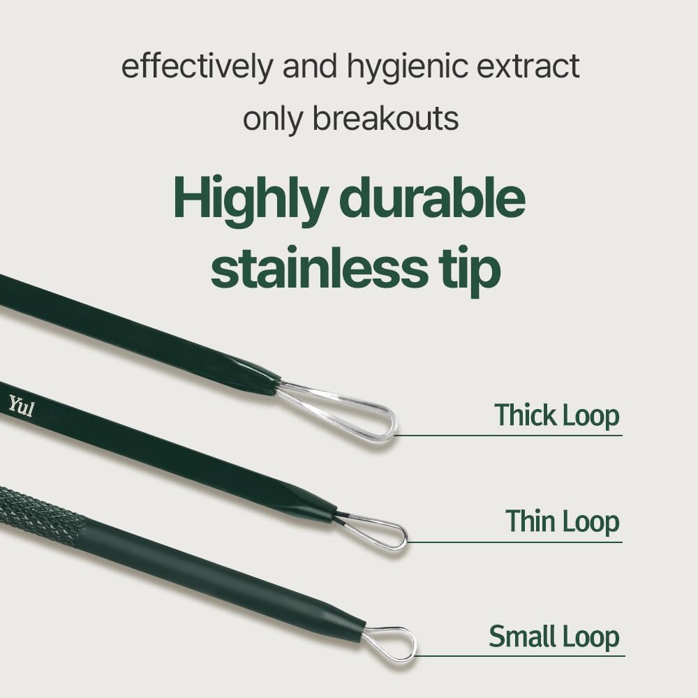 Pyunkang Yul - Pimple Extractor, estuche de estaño incluido, herramientas extractoras para eliminación de espinillas en la cara