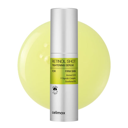 celimax The Vita A Retinol Shot Suero tensor con retinol puro de vitamina A, péptido, minimizador de poros, arrugas y líneas finas