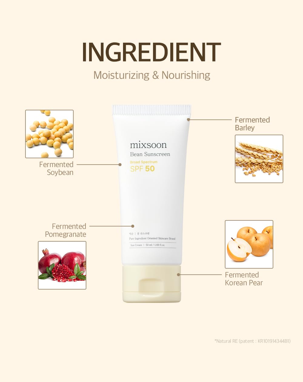 Mixsoon Bean Sunscreen SPF 50 -50ml