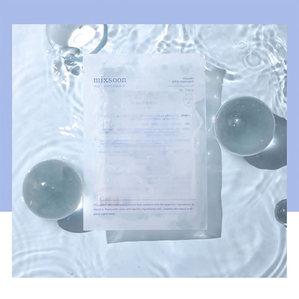 mixsoon Bifida - Paquete de mascarillas hidratantes faciales de vidrio coreano, 5u