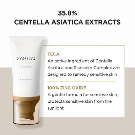 SKIN 1004 Centella Air-Fit Suncream LIGHT SPF30 PA++++ - Protector solar mineral ligero de uso diario 50ml