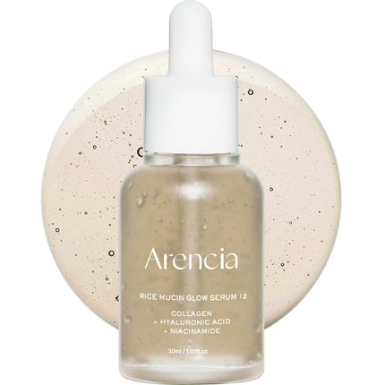Arencia Rice Mucin Glow Serum 30ml, colágeno + ácido hialurónico y niacinamida