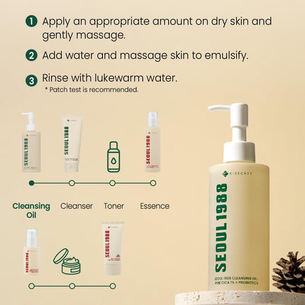 K-Secret Seoul 1988 Aceite Limpiador – Pine Cica 1% + Probióticos 150 ml