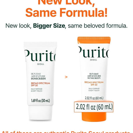 PURITO SEOUL Daily Soft Touch Sunscreen SPF50+ PA++++ 60 ml