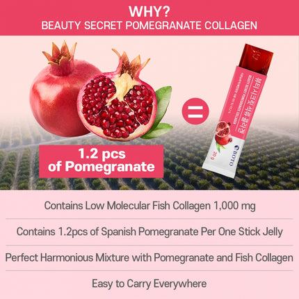 BOTO Beauty Secret Pomegranate Collagen Jelly Stick (15 sticks)