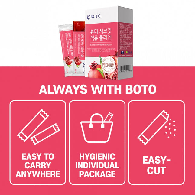 BOTO Beauty Secret Pomegranate Collagen Jelly Stick (15 sticks)