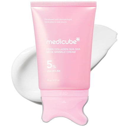 Medicube PDRN Collagen Gua Sha Neck Wrinkle Cream – Crema Reafirmante para Cuello con Gua Sha Integrado 90 g