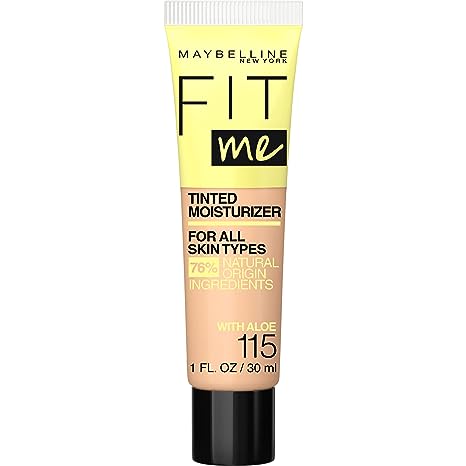 Maybelline Fit Me Crema hidratante tintada, cobertura natural, maquillaje facial