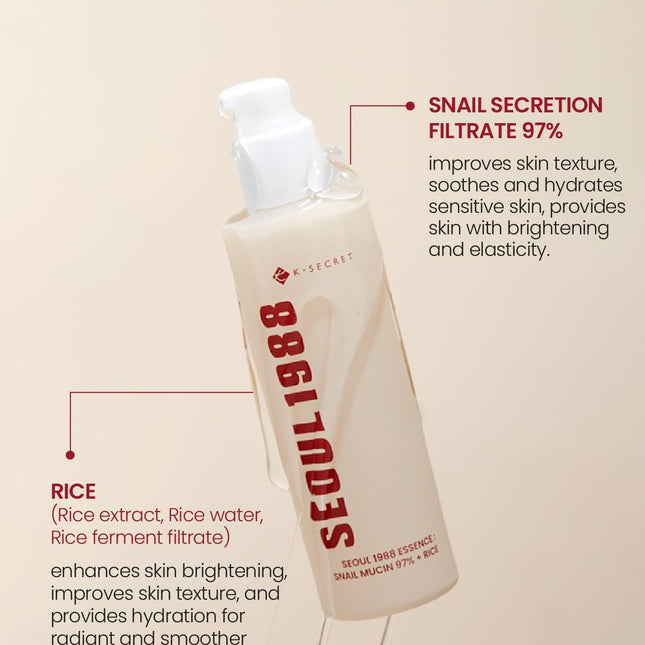 KSECRET SEOUL 1988 Essence : Snail Mucin 97% + Rice 100ml